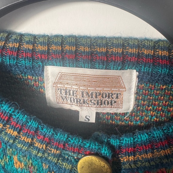 Vintage 80s Paisley Knit Cardigan Small Art To Wear Gold Button - Picture 3 of 8